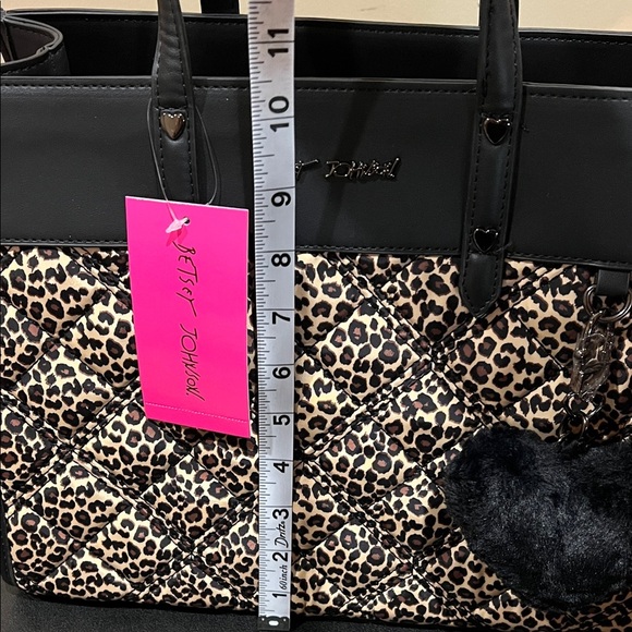 Betsey Johnson | Leopard Quilted Tote w/ Charm & Crossbody Strap